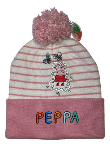 Gorro Peppa Pig Niñas Pompon Rayas Original