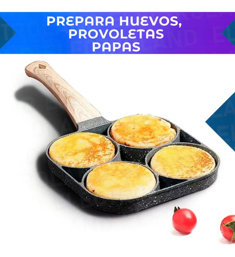 Sartén De Cocina 4 En 1 Multifunción Madera Roca Volcánica C Negro
