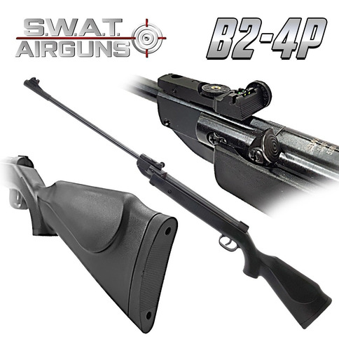 Imagen 5 de 9 de Rifle Aire Comprimido 5,5 Potenciado Mira 4x20 Blancos