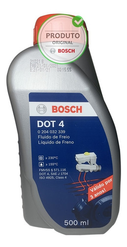 Fluido De Freio Dot 4 Bosch 500ml Para Audi Volkswagen