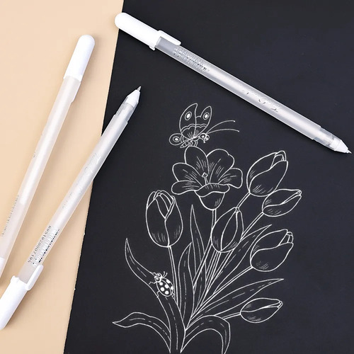 20* Canetas De Tinta Branca Para Canetas De Design De Ilustr