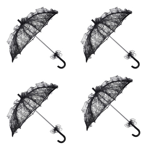 Paraguas Decorativo De Encaje, 4 Piezas, Diseño De Escena Fo