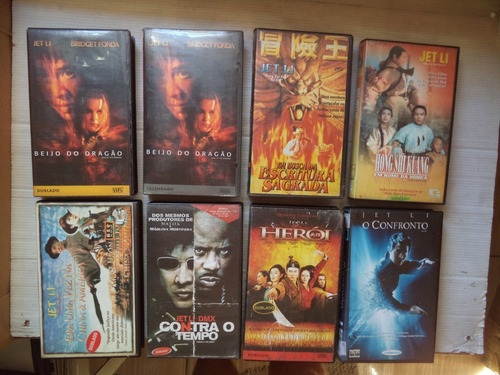 Lote Filmes Em Fita Vhs Seleção Jet Li Com 8 Fitas Originais