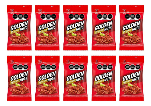 Cacahuates Barcel Golden Nuts Enchilados 100 G 10 Pzas