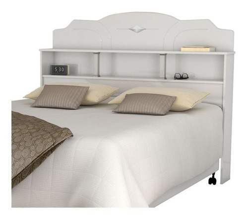  Cabeceira de cama Loja DoceLar Estrela Queen 160cm x 122cm branca