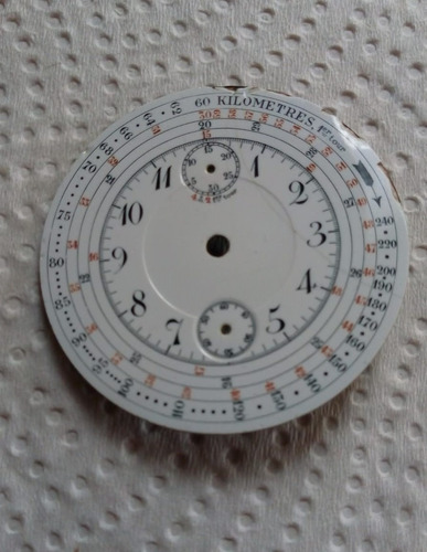 Cuadrante Esmaltada Reloj De Bolsillo Cronógrafo, Sin Marca.