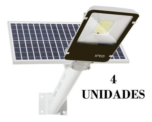 Pack 4 Focos Solares 184 Leds 200watt Con Brazo Y Control