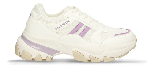 Tenis Casuales Blanco-purpura North Star Indira Move Mujer