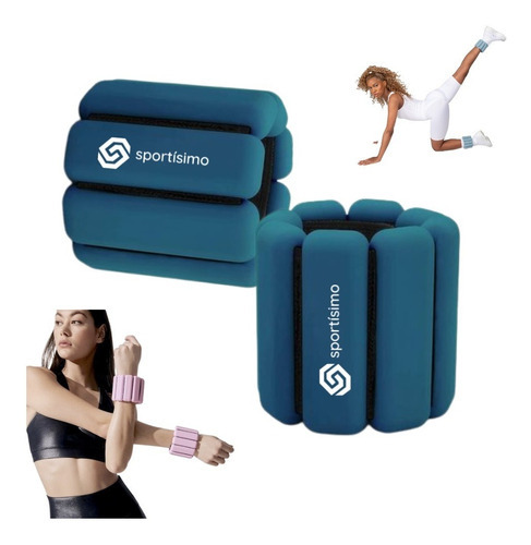 Polainas 1 Lb Sportisimo Pilates Pesas Tobillo Bala Muñeca colores negro