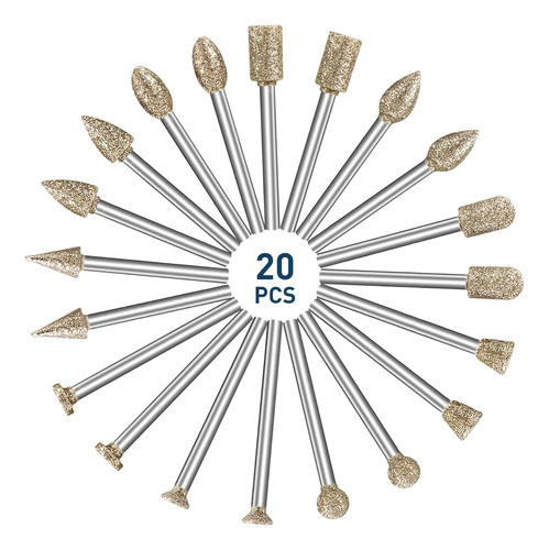 20x Brocas Pontas Diamantadas Abrasivas Para Mármore Granito