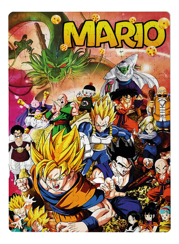 Rompecabezas Personalizado Dragon Ball 20x29 Cm 120 Piezas 