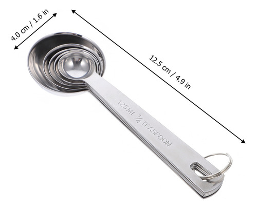 Juego De 5 Tazas Medidoras De Acero Inoxidable Y Cucharas Ki