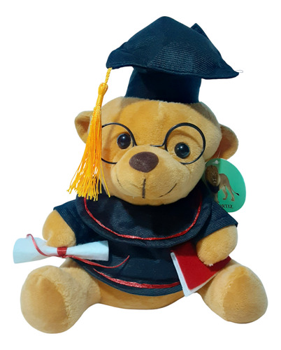 Peluche Oso Graduado Toga Negro 24cm Ortiz