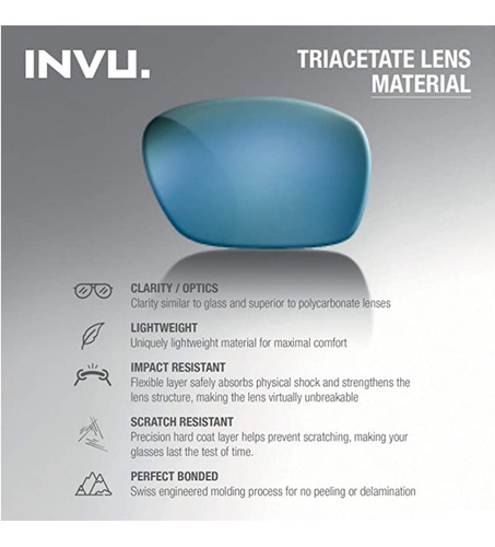 Imagen 9 de 10 de Lentes De Sol Hombre Invu P1002 Ultra Polarizados Uv400