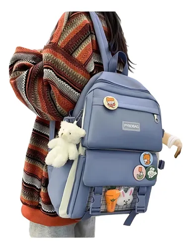 Kit Mochila Morral Escolar Coreana Conjunto Bolsas