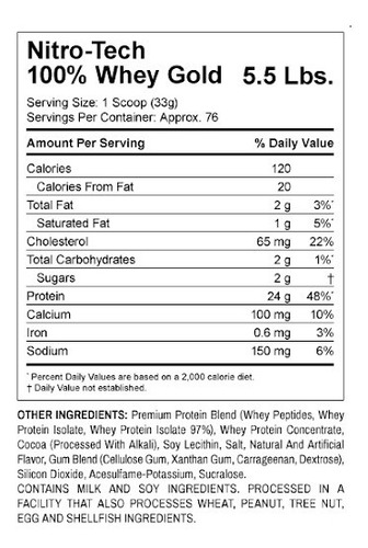 Proteína Nitrotech Whey Gold Chocolate 5.5lb