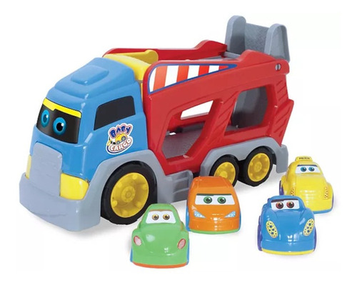 Baby Cargo 4 Carrinhos E  Caminhão Com Alça Para Transporte