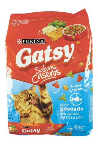 Alimento Comida Gato Gatsy Pescado Arroz Espinaca 3000 Gr