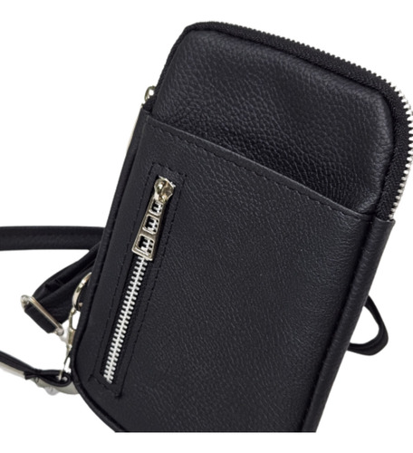 Cartera Porta Celular Carterita Tipo Morral Cuero Ecológico