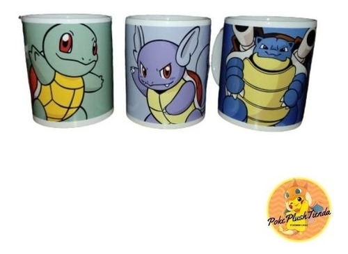 Set Tazas Pokémon Evolución Squirtle Wartortle Blastoise