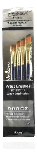 Set De Pinceles Angular Espada 5 Pcs Pintura Acuarela Oleo