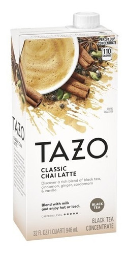 Tazo Concentrado Liquido Chai Latte Starbucks Café Té 32oz