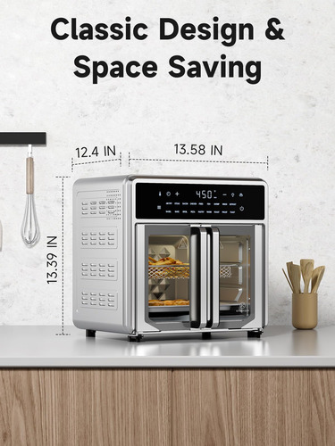 Combinación Air Fryer, Horno Tostador, Kitchen Elite, 15,8 L