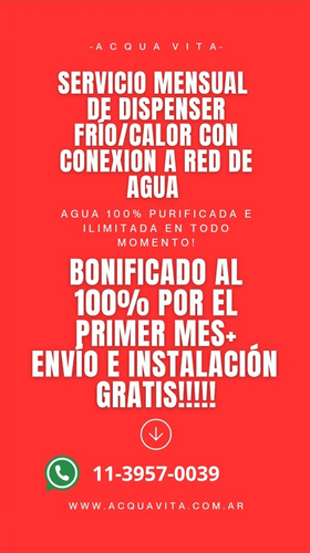 Servicio De Dispenser Frio Calor Con Conexion A Red De Agua