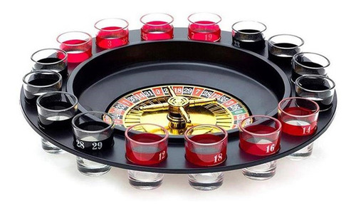 Jogo Cassino Shot Com Roleta 16 Copos Bebida Drink Destilado