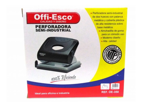 Perforadora Offi-esco 2 Huecos Semi-industrial Oe-350 X5 Und