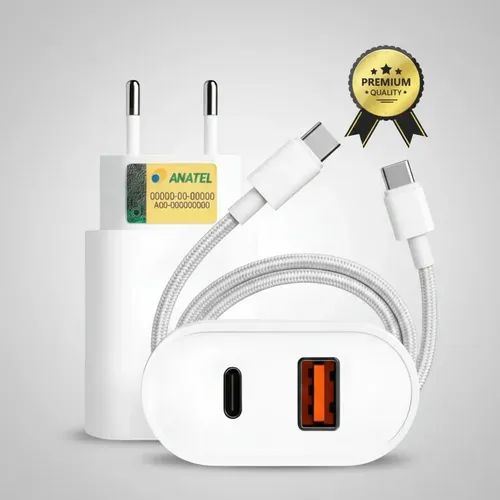 Carregador Turbo 40w Para iPhone 15 16 17 Pro e Pro Max Tipo C Br...