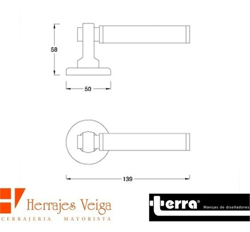 Imagen 2 de 6 de Manija Puerta Tyl Terra Doble Acero Con Cromo Y Bocallaves