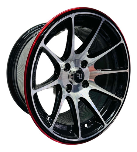 Rines 14x7 4-100 Cóncavo Filo Rojo Chevy Tsuru Mk1 Mk2 Msi