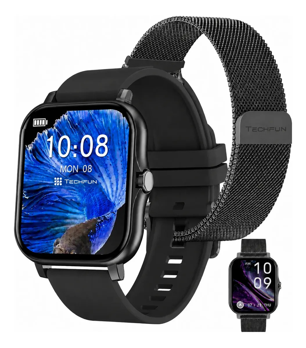 Reloj Inteligente Techfun i13 Smart P/ Xiaomi Apple Samsung Ios Android Llamadas Mensajes Salud Bluetooth Negro
