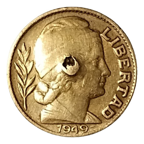 Moneda 20 Centavos Argentina 1949 - Toro - Con Falla (Usado)