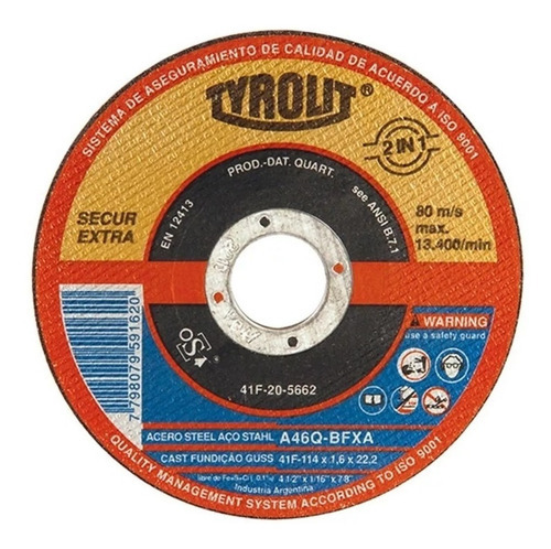 Disco de corte Tyrolit 178 mm x 1,6 mm