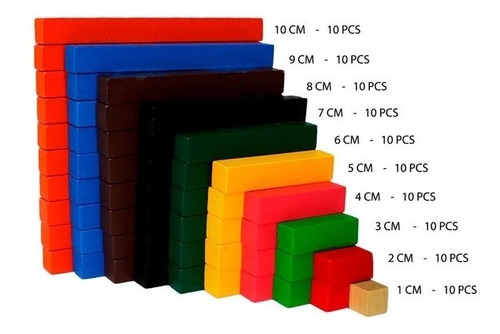 Imagen 2 de 2 de Regletas Cuisenaire En Madera Didácticas Montessori Con Caja