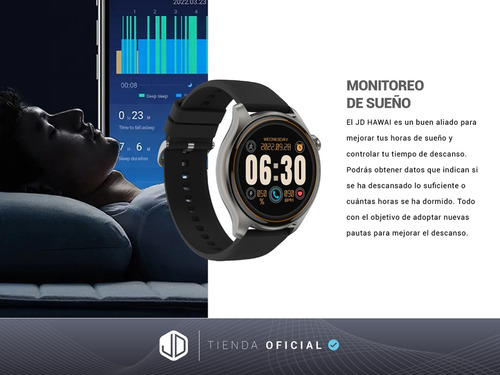 Smartwatch Jd Hawai 1.43 Bluetooth Negro Llamadas Spo2 Cta-*