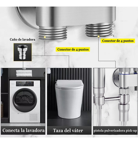 Válvula Angular De Doble Salida Y Grifo De Inodoro Con Cabez