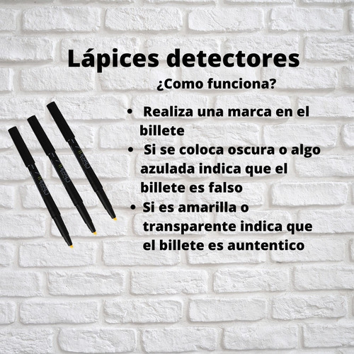 Marcador Detector De Billetes Falsos Lápiz Probador Set De 3