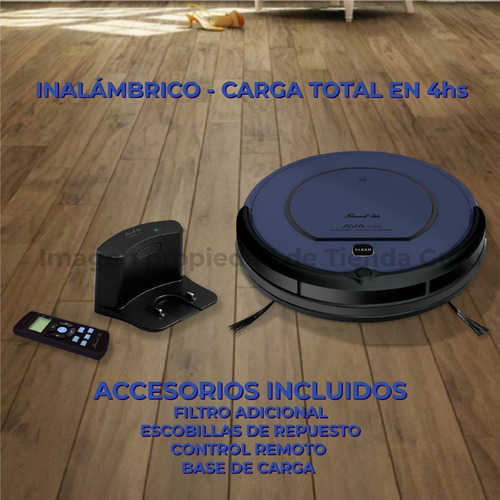 Imagen 5 de 6 de Aspiradora Robot Inteligente Smart-tek Ava Mini Blue