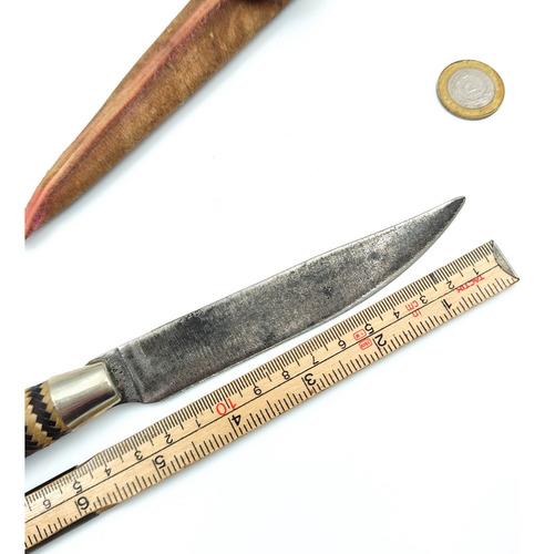Cuchillo Acero Carbono Cabo Tiento Con Vaina - Cuchilleria (Usado)