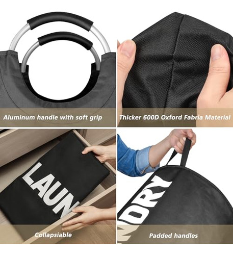 Cesta De Lavandería Extragrande 125 L Alta Impermeable Plega