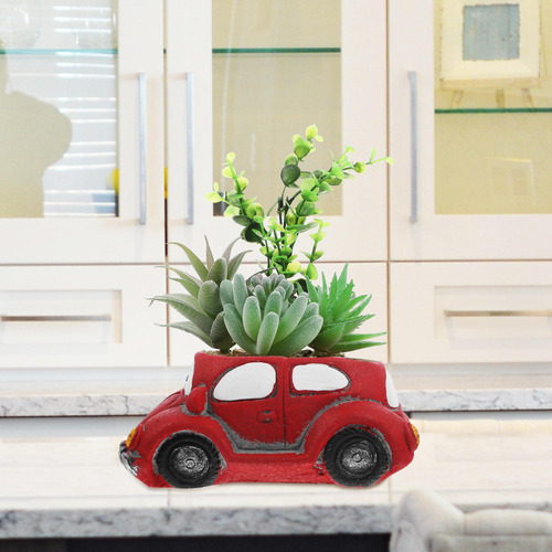 Maceta Creativa Para Coche Retro Con Plantas Suculentas, Mic