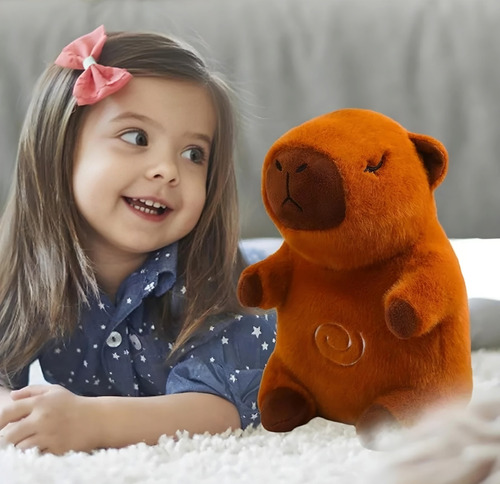 Peluche De Apego Capibara Que Respira Marrón Claro