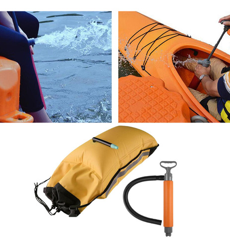 Bomba De Sentina Para Kayak, Bolsa Flotante De Remo, Naranja