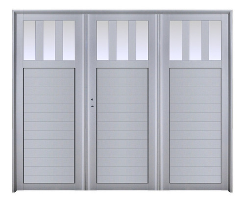 Imagen 1 de 7 de Porton Aluminio 240x200 M515 Vidrios Superior Vertical