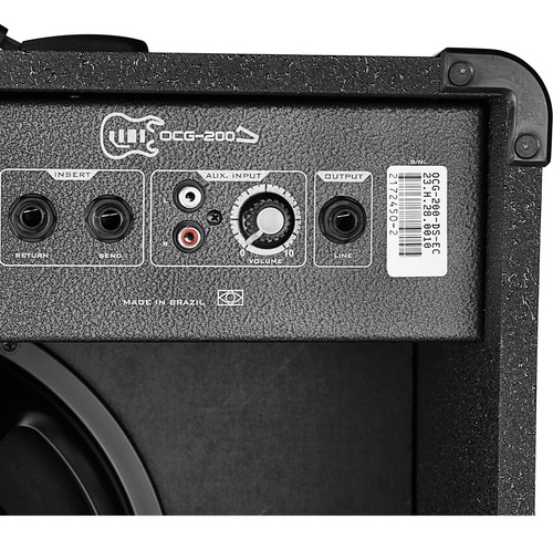 Kit Cubo Amplificador 10 Pol. Ocg200ds Com Pedal + Guitarra Cor Preto 127/220V
