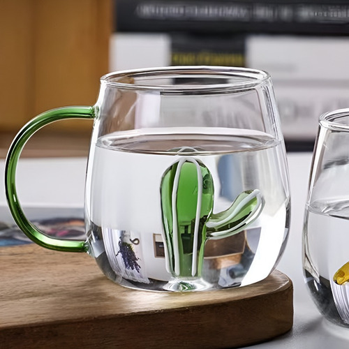. Taza De Agua De Cristal De Cactus Premium 400ml