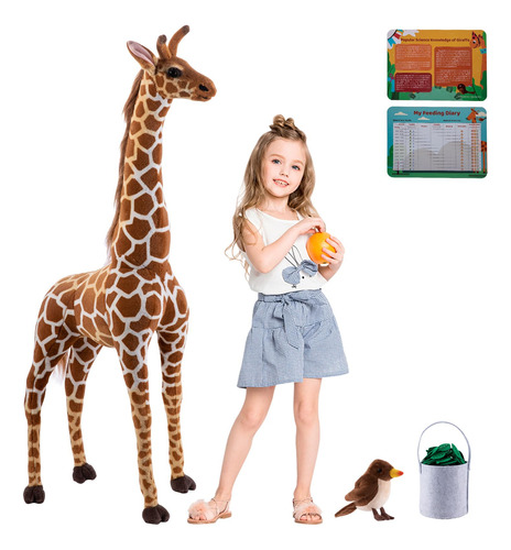 Ohkids Juego De Animales De Peluche De Jirafa Grande De 47 P